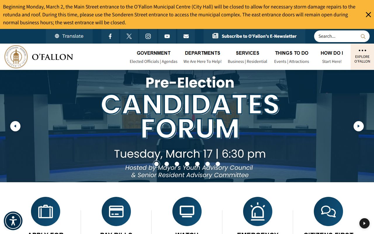 O'Fallon Police Department homepage for busted mugshots and arrest records