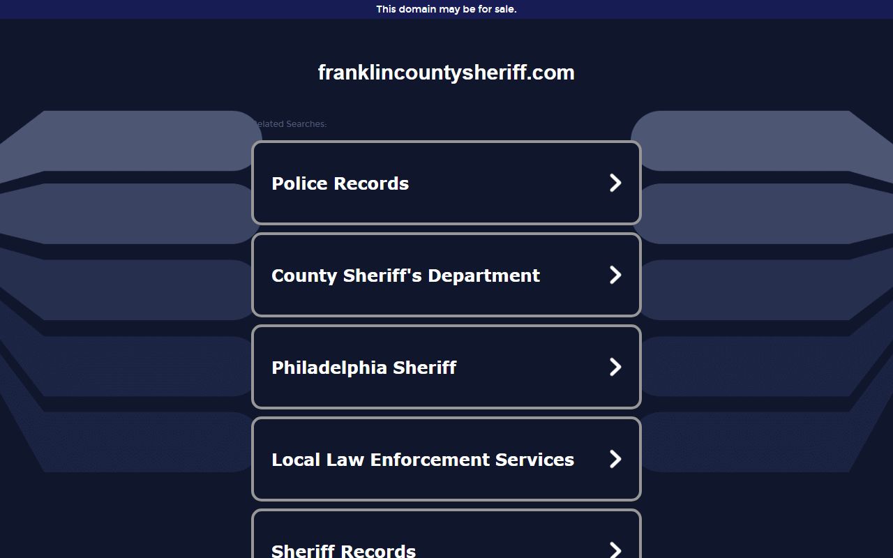 Franklin County Sheriff Office homepage for busted mugshots and arrest records