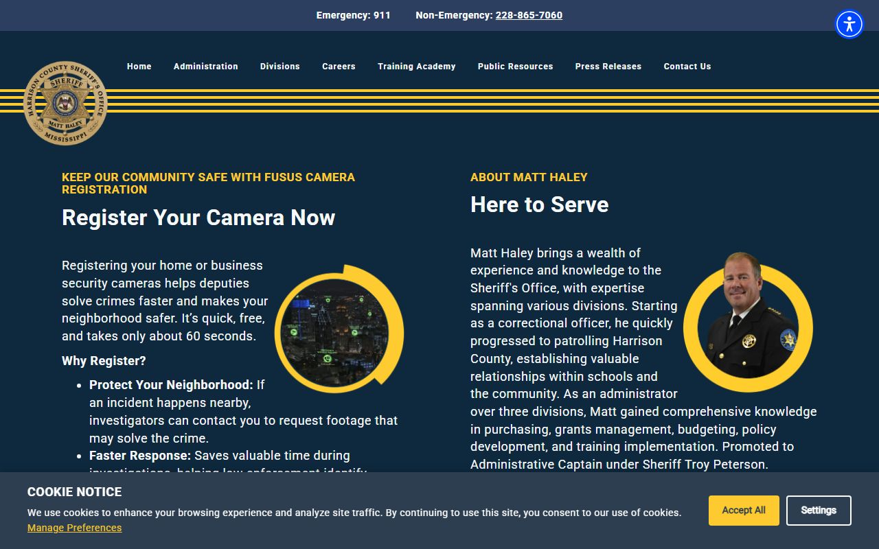 Harrison County Sheriff Office homepage for busted mugshots and arrest records