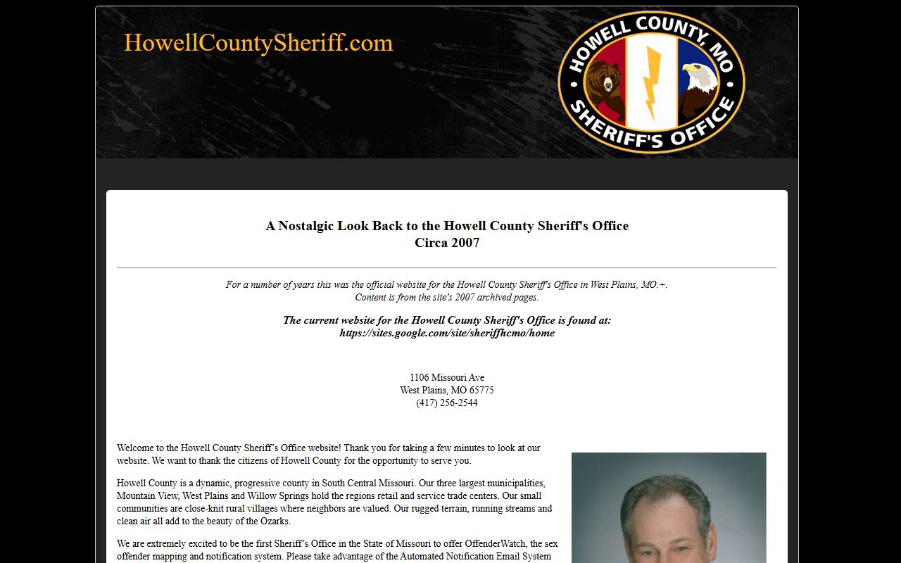 Howell County Sheriff Office homepage for busted mugshots and arrest records