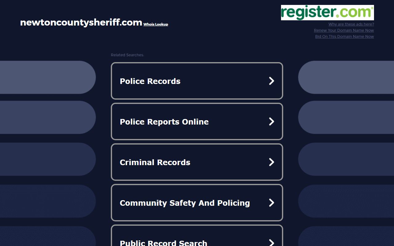 Newton County Sheriff Office homepage for busted mugshots and arrest records